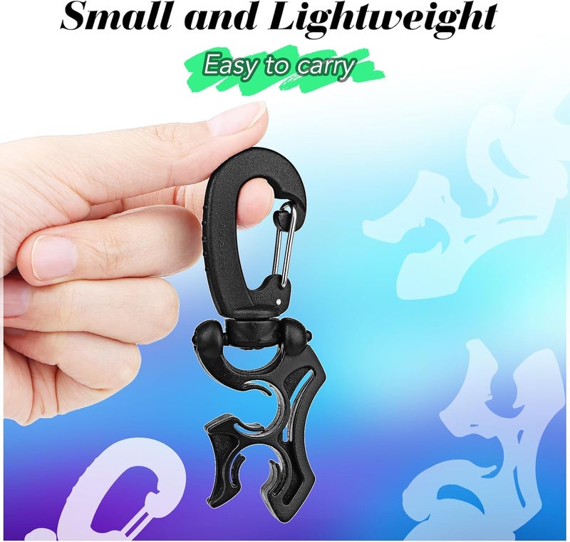 Dawitrly 3 Pieces Scuba Hose Holder Clip, Double BCD Hose Diving Clips with Snap Hook Buckle for Scuba Diving Snorkeling Equipment Accessories - Image 3